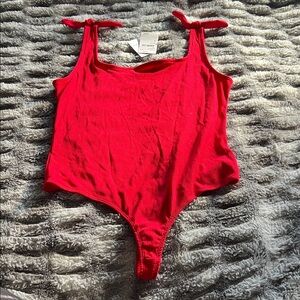 Elodie Vibrant Red Ribbed Top